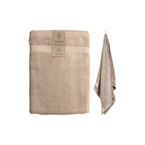 H&S Collection Serviette en coton - Sable - 70 x 140 cm