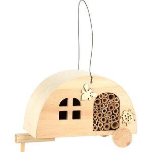 Insektenhotel-Wohnwagen – Holz – 25 x 12 x 17 cm