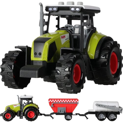 Toy Tractor with trailers - Light and sound - 26 cm