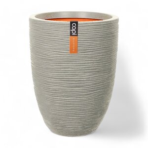 Capi Capi Europe - Vase elegant low Rib NL - 46 x 58 cm - Hellgrau - Öffnung Ø38 cm