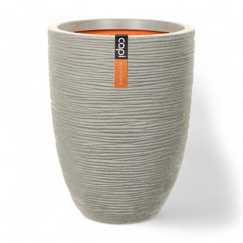 Capi Capi Europe - Vase elegant low Rib NL - 46 x 58 cm - Light gray - Opening Ø38 cm