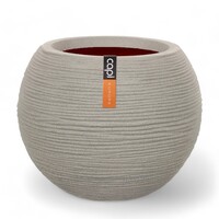 Capi Europe - Vase ball Rib NL - 40 x 32 cm - Light gray - Opening Ø24 cm