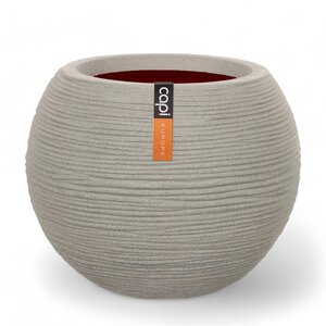 Capi Capi Europe - Vase ball Rib NL - 40 x 32 cm - Light gray - Opening Ø24 cm