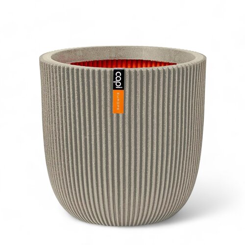 Capi Capi Europe - Flowerpot ball Groove NL - 35 x 34 cm - Light gray - Opening Ø29 cm