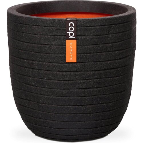 Capi Capi Europe - Flowerpot ball Row NL Black Ø43 x 41 cm - Opening Ø35 cm