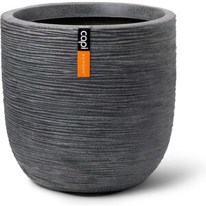 Capi Capi Europe - Flowerpot ball Waste Rib NL - 43 x 41 cm - Terrazzo gray - Opening Ø35 cm