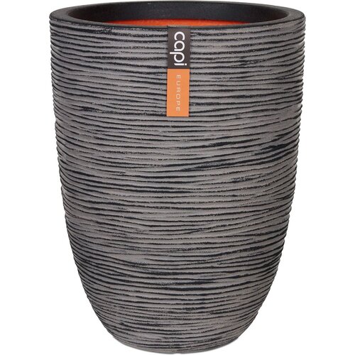 Capi Capi Europe - Vase élégant bas Rib NL - 34 x 46 cm - Anthracite - Ouverture Ø27 cm