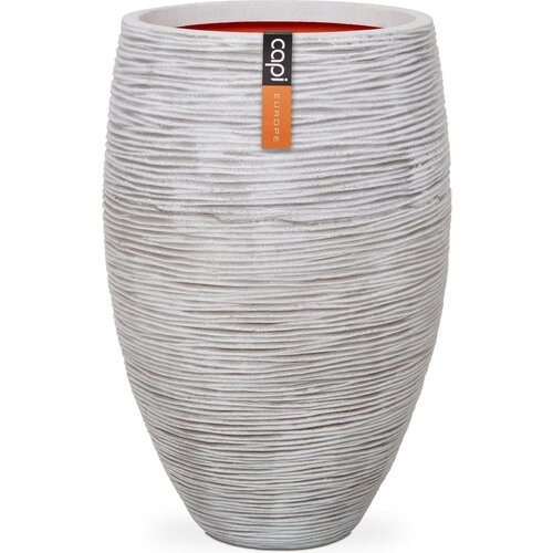 Capi Capi Europe – Vase elegant deluxe Rib NL – 38 x 58 cm – Elfenbein – Öffnung Ø27 cm