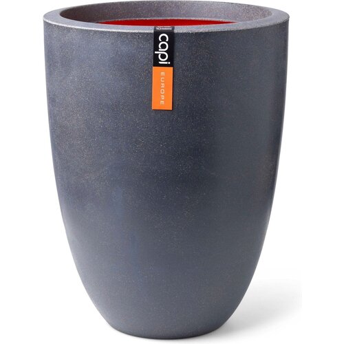 Capi Capi Europe - Vase elegant niedrig Smooth NL - 36 x 48 cm - Dunkelgrau - Öffnung Ø27 cm