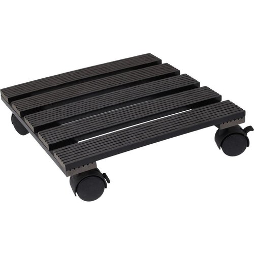 Plant trolley Dark gray - Wood - 29 x 29 cm