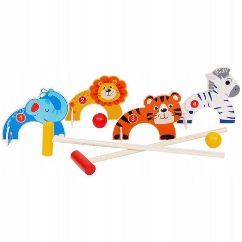 Jeu de Croquet Animaux en Bois - 8 pièces