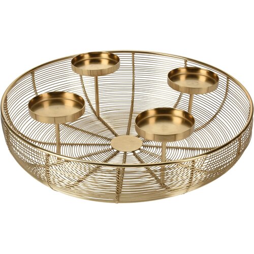 Metal tealight holder - Gold-colored - 37 cm