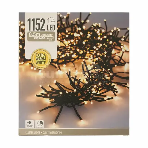 Clusterbeleuchtung/Weihnachtsbeleuchtung 1152 LED – Extra Warmweiß – 8,5 Meter Clusterbeleuchtung/Weihnachtsbeleuchtung 1152 LED – Extra Warmweiß – 8,5 Meter