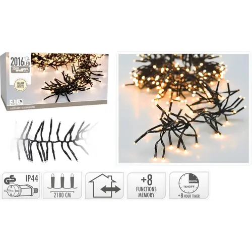 Clusterbeleuchtung/Weihnachtsbeleuchtung 2016 LED – Warmweiß – 15 Meter Clusterbeleuchtung/Weihnachtsbeleuchtung 2016 LED – Warmweiß – 15 Meter