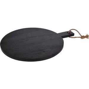 Tabla de servir de madera de caucho negra - 50 x 40 cm