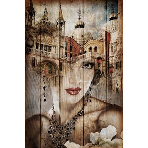 ter Halle Cuadro sobre vidrio 80x120 cm Basílica de San Marcos y Mujer Clásica