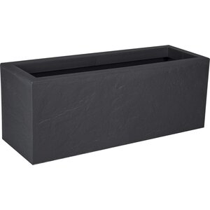 EDA EDA Planter Balcon Volcania Stone effect Anthracite 25 liters - 59 x 19.5 x 22.8 cm