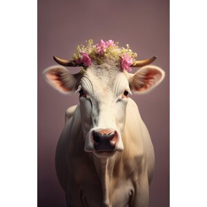 ter Halle Malarstwo na szkle Krowa z kwiatem 80 x 120 cm ter Halle Malarstwo na szkle Krowa z kwiatem 80 x 120 cm