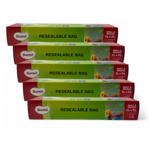 Dumil Dumil hersluitbare Diepvrieszakjes - 25 stuks 1 liter + 25 stuks 3 liter - Voordeelverpakking 5 stuks