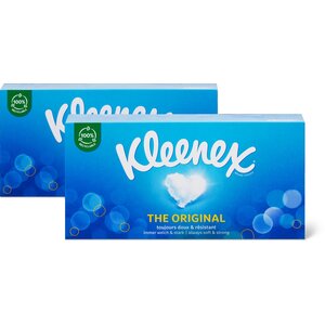 Kleenex Caja de pañuelos Kleenex Original, paquete de 2, 144 pañuelos en total