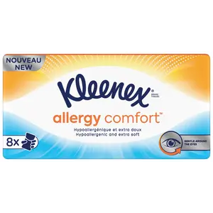 Kleenex Pañuelos desechables Kleenex Allergy Comfort, 8 paquetes de 9