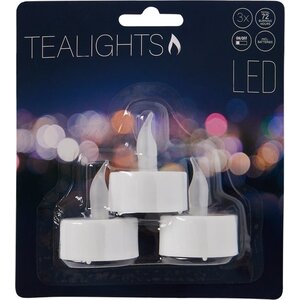 Theelichtjes met LED - 3 stuks