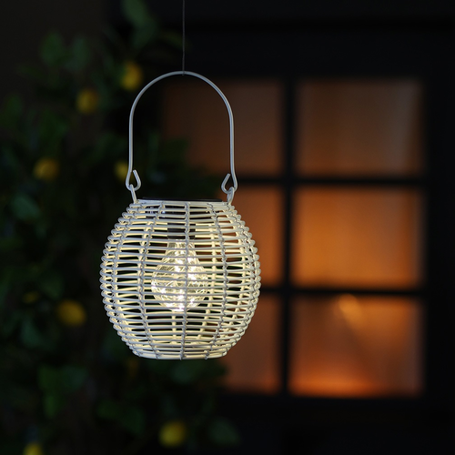 Solar Hanging Lamp Eliya - White - Ø9 cm - Height 15 cm