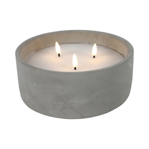 Kaars in pot Lyonie - Grijs - Ø20 cm - Hoogte 9 cm