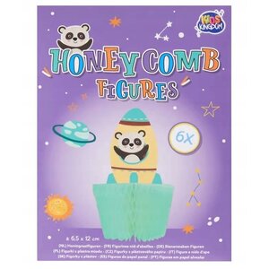 Decorazione per feste a nido d'ape con figure di panda - 6 pezzi