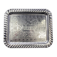 Plateau en métal - 22 x 18 cm - Argent