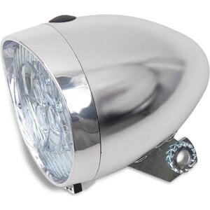 Luz delantera para bicicleta, retro LED, color plateado