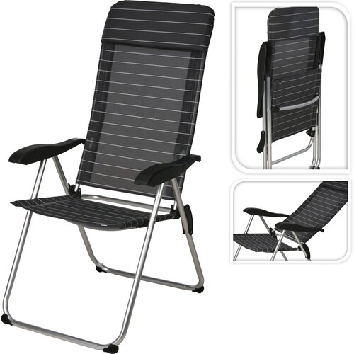 Campingstuhl Grau - 69 x 58 x 111 cm