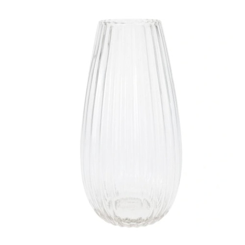 Glass vase with ribs - 15 x 30 cm Glass vase with ribs - 15 x 30 cm