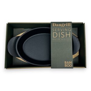 Dangrill Dangrill Serving pan Cast iron with bamboo plank 28 x 16 cm