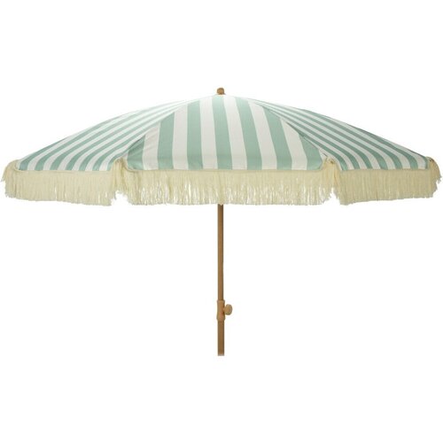 Parasol Green/White with fringes - Ø200 cm Parasol Green/White with fringes - Ø200 cm