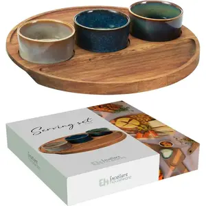 Service de table en bois d'acacia - 4 pièces Service de table en bois d'acacia - 4 pièces