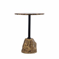 Table d'appoint PTMD Alexa Marbre Blanc/Or - Ø40 x 55 cm