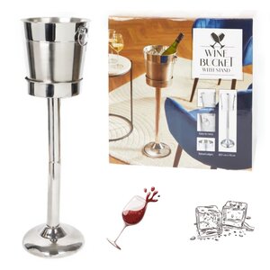 Refroidisseur à vin sur pied - inox - 21 x 70 cm