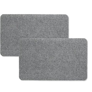 Hamat Set mit 2 Stück Hamat Fußmatte / Ribmat Fortuna 40x60cm Grigio