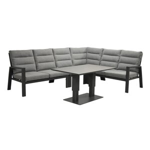 Mondial Living Conjunto de salón/rinconera Grace, antracita, 5 piezas, 220 x 282 cm