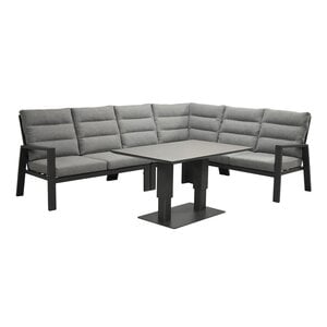 Mondial Living Zestaw wypoczynkowy/narożny Grace, antracyt, 5 elementów, 220 x 282 cm