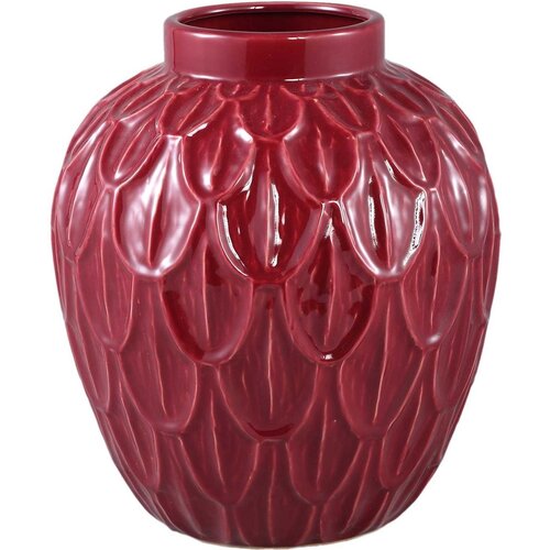 PTMD Pot de fleurs en céramique PTMD Kobee - Rouge - 30 x 30 x 35 cm PTMD Pot de fleurs en céramique PTMD Kobee - Rouge - 30 x 30 x 35 cm
