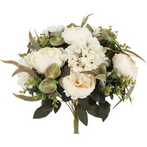Countryfield Countryfield Kunstboeket Peony Hydrangea Wit - 25 x 25 x 53 cm