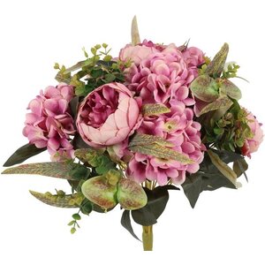 Countryfield Countryfield Kunstboeket Peony Hydrangea Lila - 25 x 25 x 53 cm