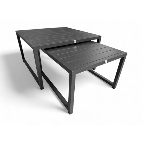 Mondial Living Ensemble de jardin Burano Elements toutes saisons anthracite - Ensemble tables basses anthracite aluminium Mondial Living Ensemble de jardin Burano Elements toutes saisons anthracite - Ensemble tables basses anthracite aluminium