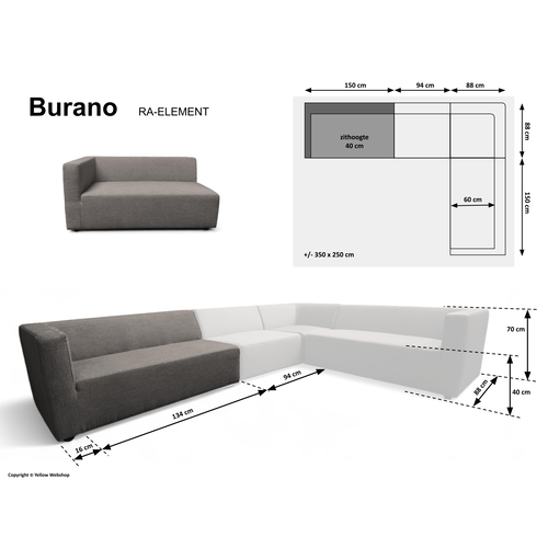 Mondial Living Burano Elements Tuinset All-Weather Antraciet - Zitbank RA Mondial Living Burano Elements Tuinset All-Weather Antraciet - Zitbank RA