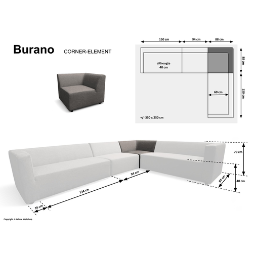 Mondial Living Burano Elements Tuinset All-Weather Antraciet - Hoekdeel Mondial Living Burano Elements Tuinset All-Weather Antraciet - Hoekdeel
