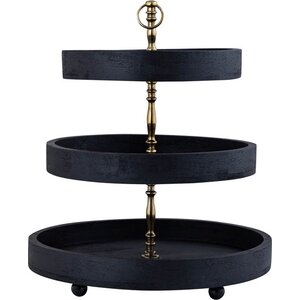 PTMD PTMD Etagere Donal van hout - Zwart - 45 x 40 x 40 cm