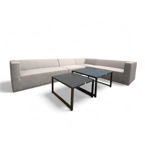 Mondial Living Ensemble de jardin Burano Elements toutes saisons gris/beige 5 pièces