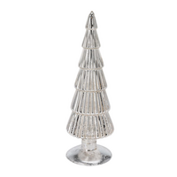 Glass Christmas Tree Mercury - Silver - Ø7 x 25 cm